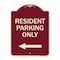 Signmission Reserved Parking Resident Parking W/ Left Arrow Heavy-Gauge Aluminum Sign, 24" x 18", BU-1824-23038 A-DES-BU-1824-23038 - alternate 1